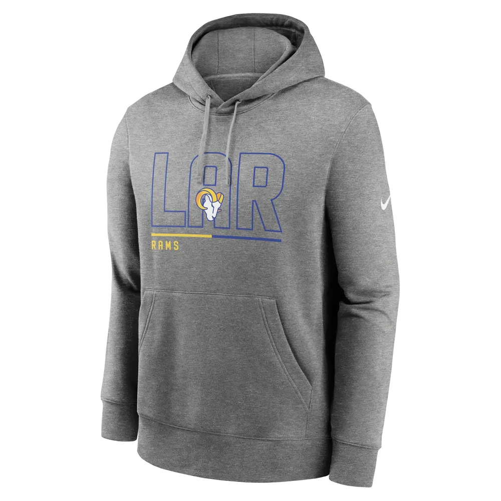 Men's Nike Heathered Gray Los Angeles Rams City Code Club Fleece Pullover Hoodie