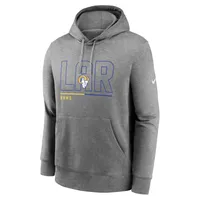 Sweat à capuche en molleton Nike Los Angeles Rams City Code Club pour homme, gris chiné