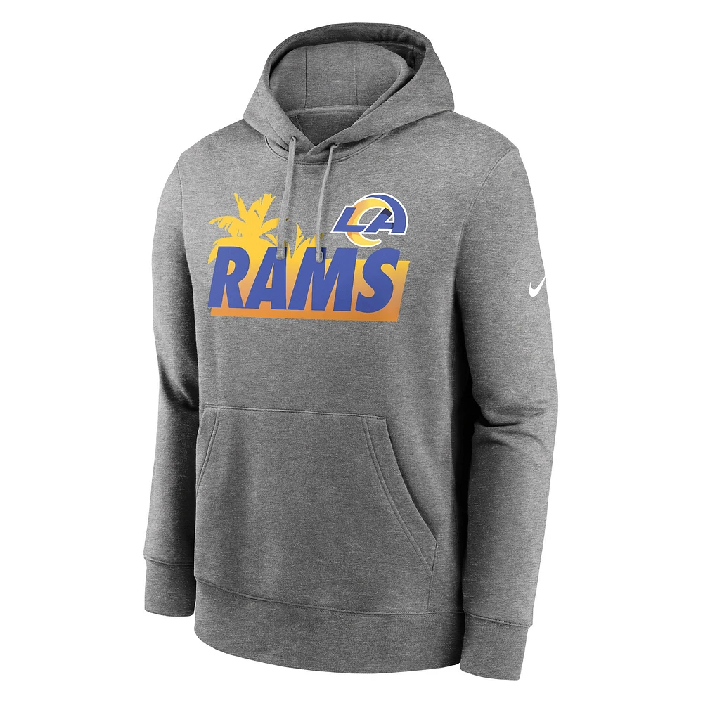 Sweat à capuche Los Angeles Rams Local Nike gris chiné pour homme