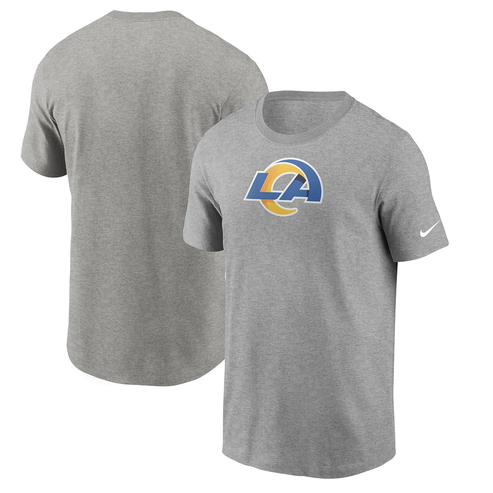 T-shirt à logo principal des Los Angeles Rams Nike pour homme, gris chiné