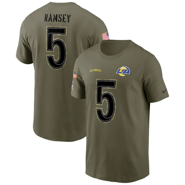 Men's Nike Jalen Ramsey White Los Angeles Rams Player Name & Number T-Shirt