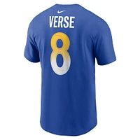 T-shirt Nike Jared Verse Royal pour homme, nom et numéro du choix de premier tour des Los Angeles Rams