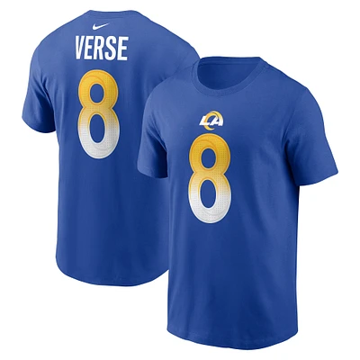 T-shirt Nike Jared Verse Royal pour homme, nom et numéro du choix de premier tour des Los Angeles Rams