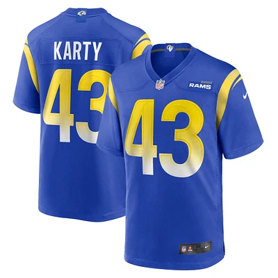 Maillot Nike Joshua Karty Royal Los Angeles Rams Team Game pour homme