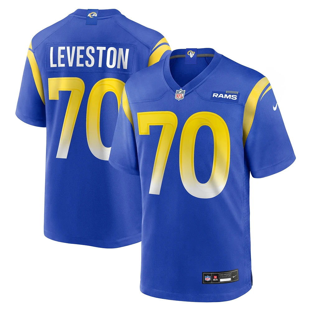 Men's Nike KT Leveston Royal Los Angeles Rams Team Game Jersey