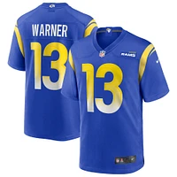 Men's Nike Kurt Warner Royal Los Angeles Rams Game Retired Player Jersey