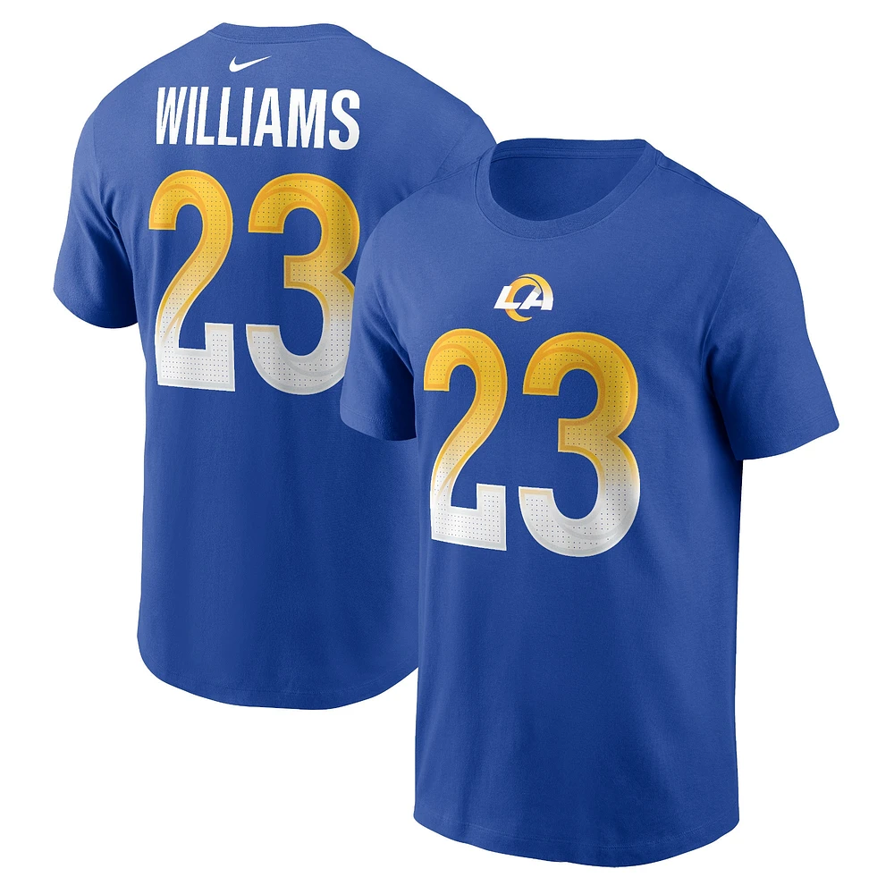 T-shirt avec nom et numéro de joueur Nike Kyren Williams Royal Los Angeles Rams pour homme