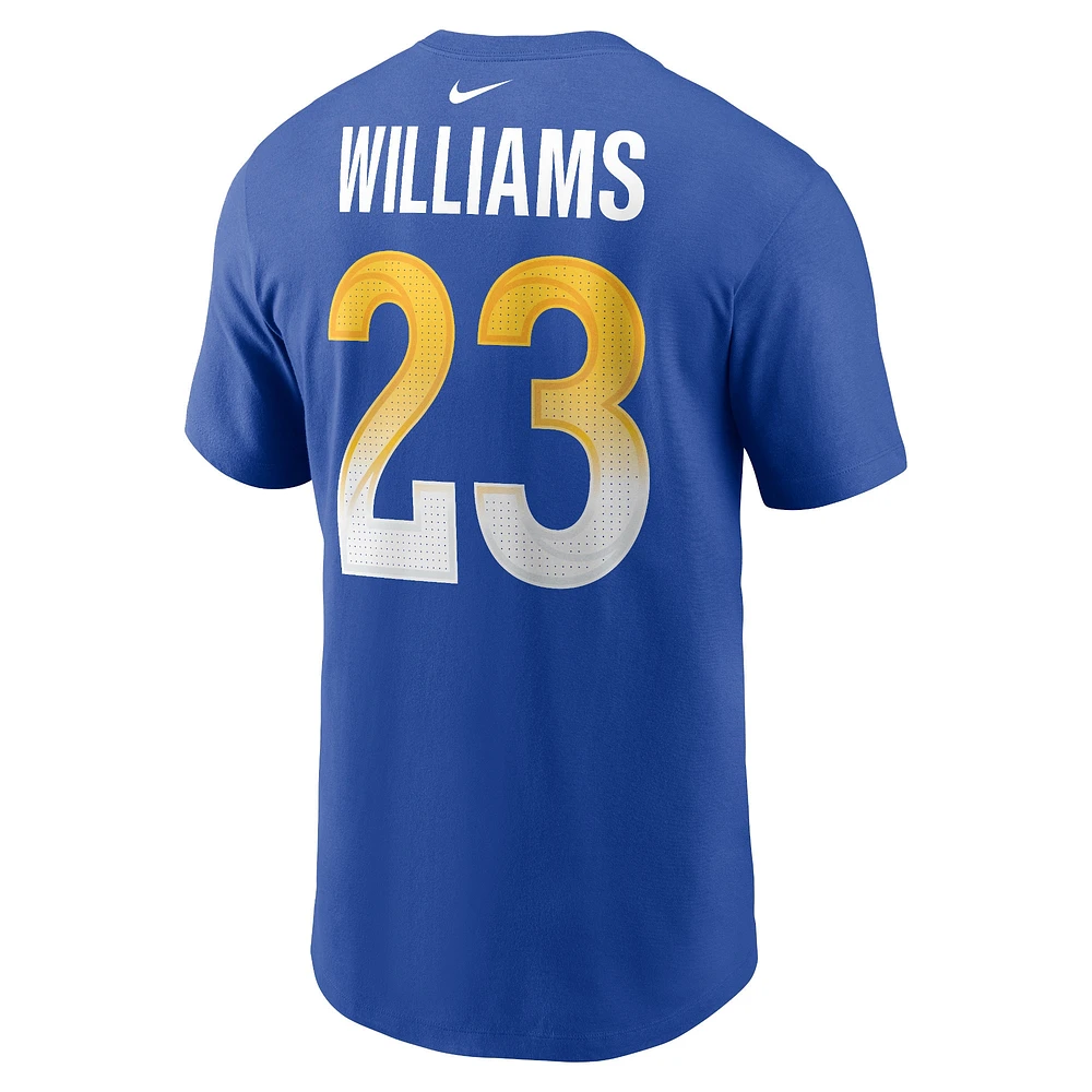 T-shirt avec nom et numéro de joueur Nike Kyren Williams Royal Los Angeles Rams pour homme