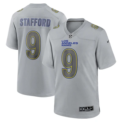 Maillot de jeu mode Atmosphere Nike Matthew Stafford pour hommes, gris, Los Angeles Rams