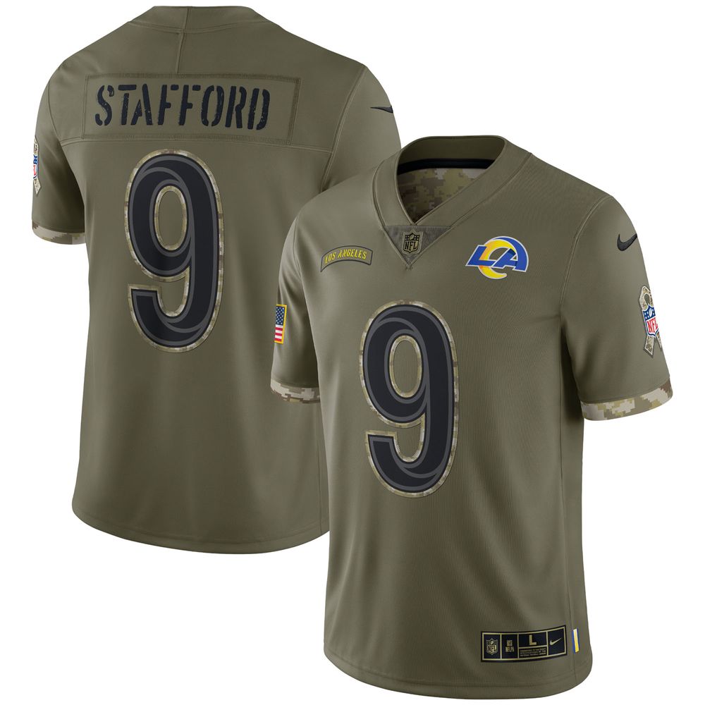 Nike Men's NFL Los Angeles Rams Salute to Service (Matthew Stafford) Limited Football Jersey in Brown, Size: Small | 36NMSTSVF3I-002