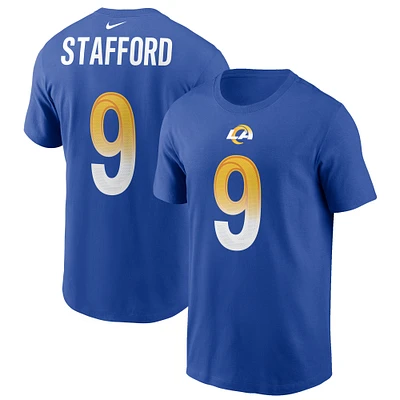 T-shirt Nike Matthew Stafford Royal Los Angeles Rams avec nom et numéro pour homme