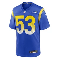 Men's Nike Nate Landman  Royal Los Angeles Rams Team Game Jersey