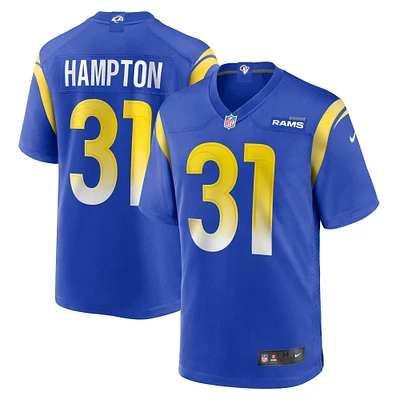 Maillot de match à domicile Nike Nick Hampton Royal Los Angeles Rams pour Homme