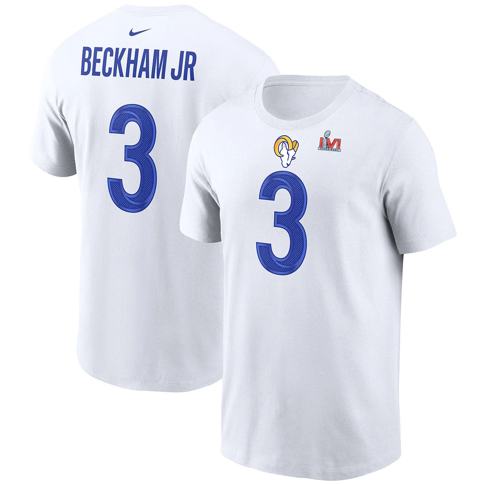 Lids Odell Beckham Jr. Los Angeles Rams Nike Super Bowl LVI Name & Number T- Shirt - White