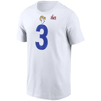 Men's Nike Odell Beckham Jr. White Los Angeles Rams Super Bowl LVI Name & Number T-Shirt