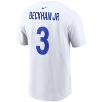 Men's Nike Odell Beckham Jr. White Los Angeles Rams Super Bowl LVI Name & Number T-Shirt