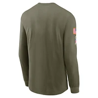 T-shirt à manches longues Nike pour homme Los Angeles Rams Salute To Service Olive