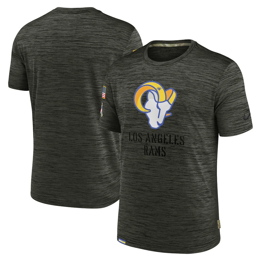 T-shirt Nike pour homme Los Angeles Rams Salute to Service Velocity Team Olive