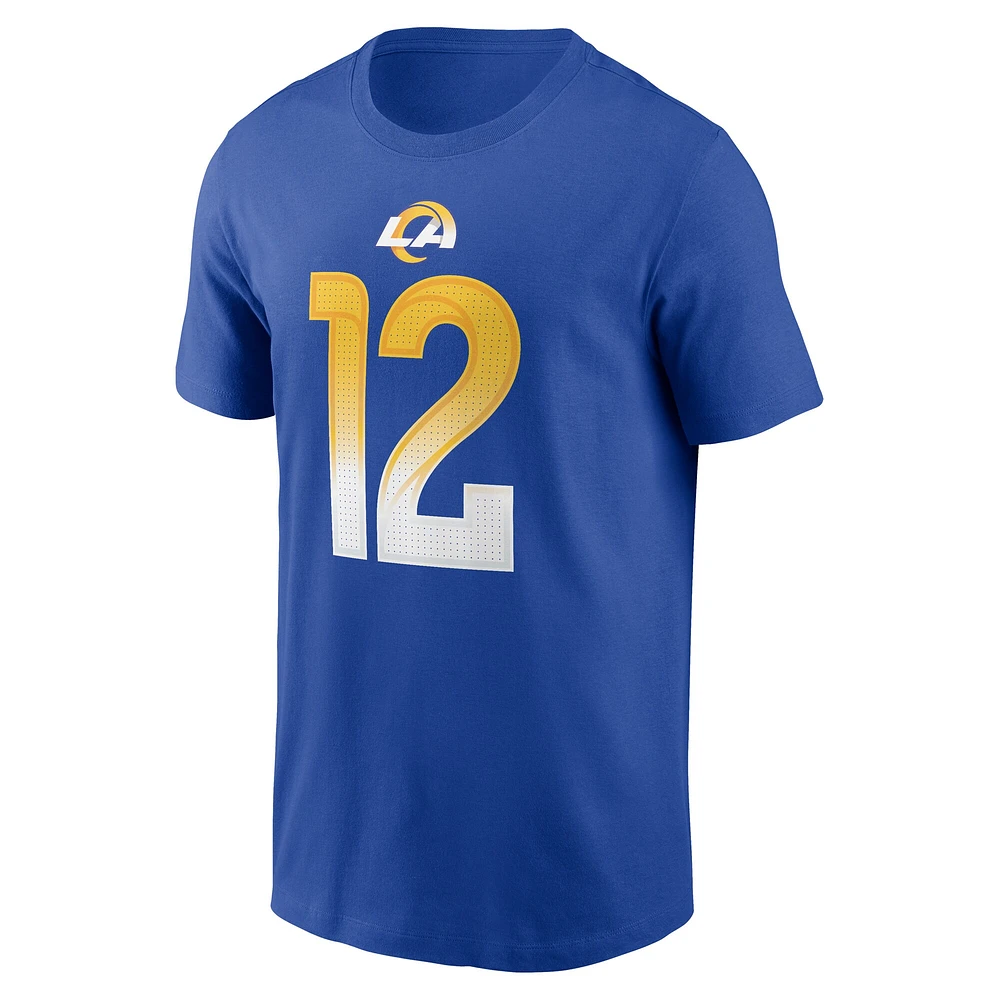 T-shirt Nike Puka Nacua Royal pour homme avec nom et numéro de joueur des Los Angeles Rams