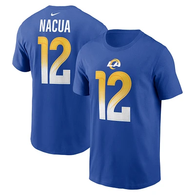 T-shirt Nike Puka Nacua Royal pour homme avec nom et numéro de joueur des Los Angeles Rams