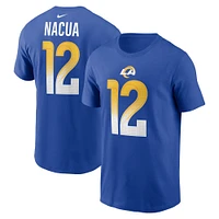 T-shirt Nike Puka Nacua Royal pour homme avec nom et numéro de joueur des Los Angeles Rams