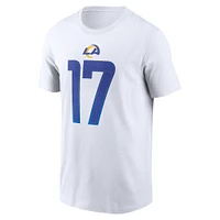 T-shirt Nike Puka Nacua pour homme, blanc, nom et numéro du joueur des Los Angeles Rams