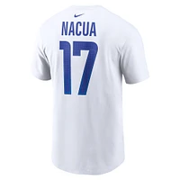 T-shirt Nike Puka Nacua pour homme, blanc, nom et numéro du joueur des Los Angeles Rams