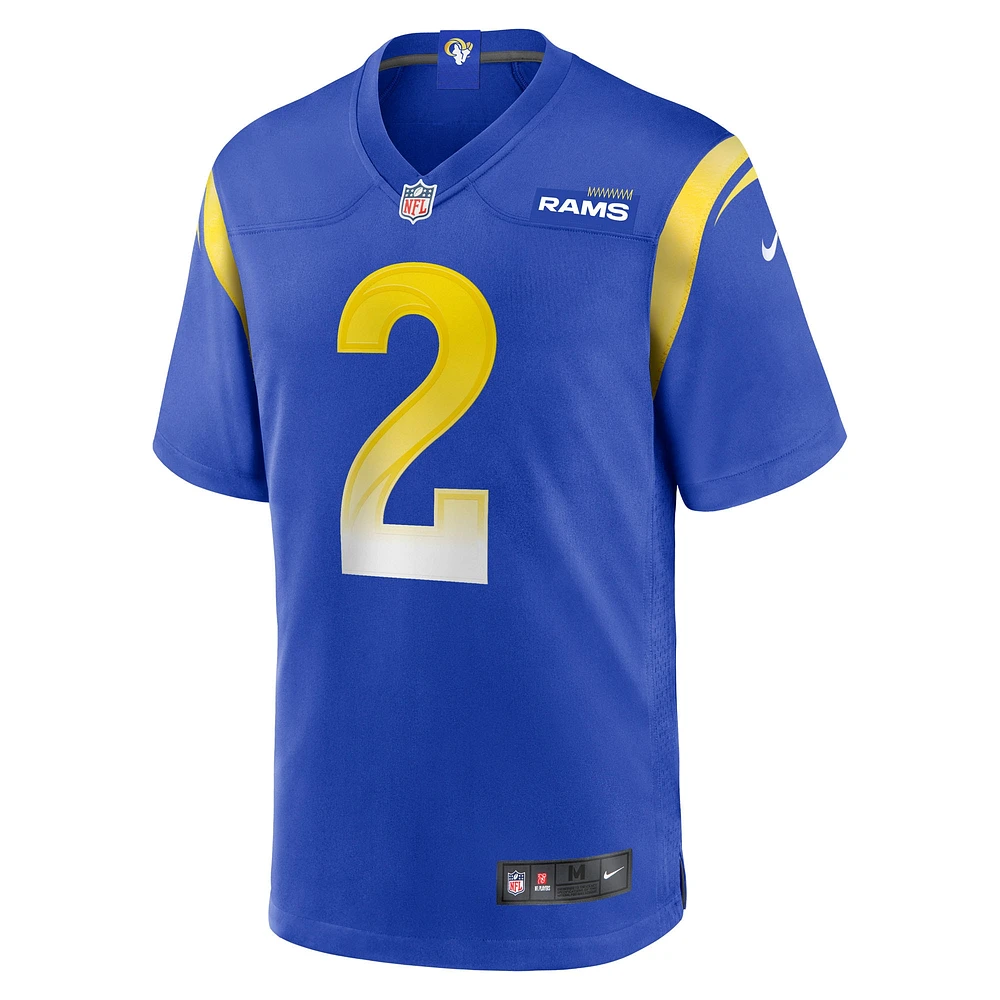 Maillot de jeu d'équipe Nike Quintez Cephus Royal Los Angeles Rams pour homme