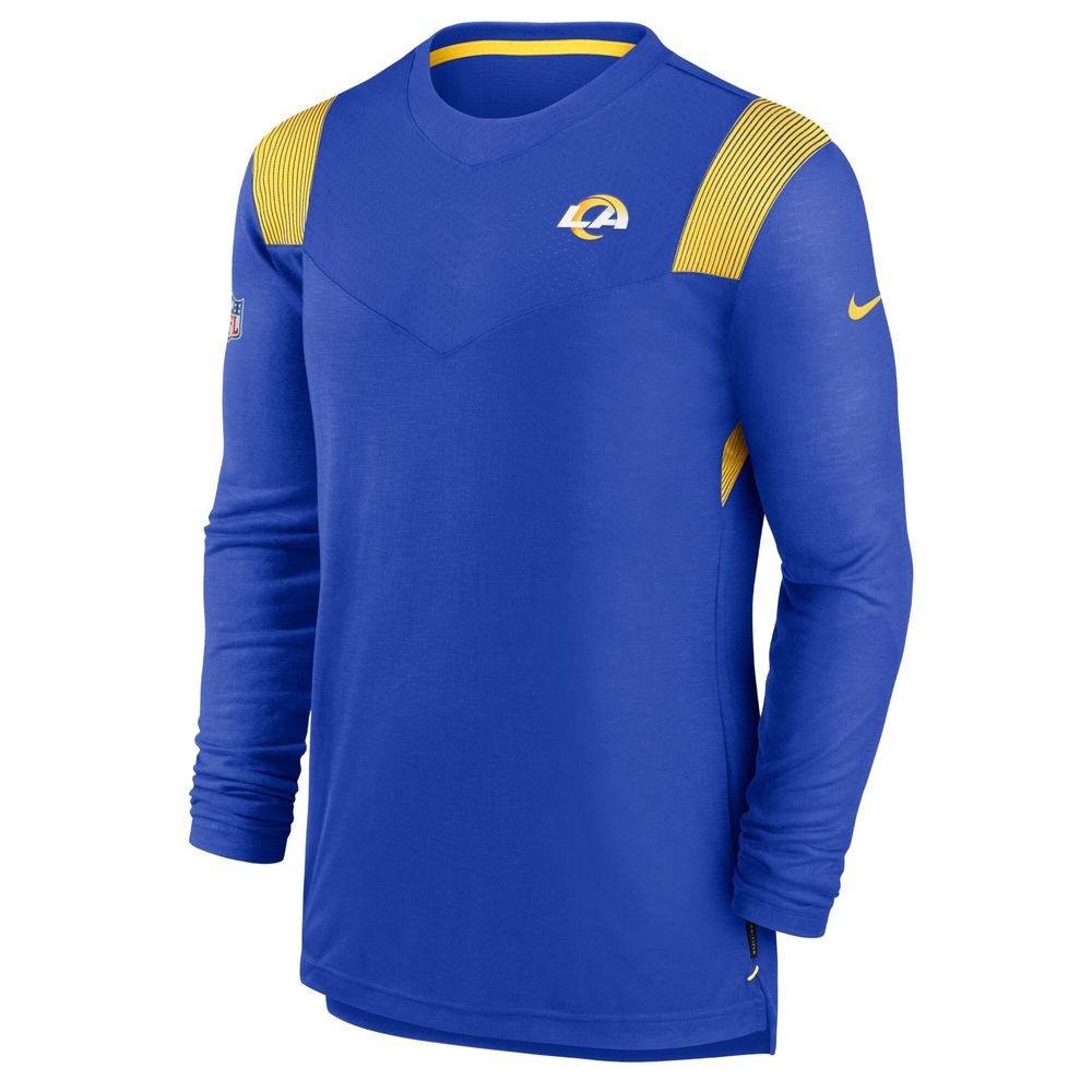 Men's Nike Royal/Gold Los Angeles Rams Sideline Performance Long Sleeve T-Shirt