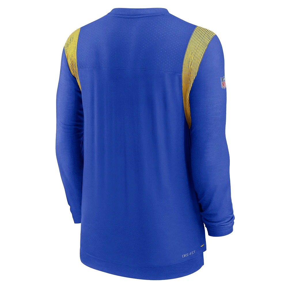 Men's Nike Royal/Gold Los Angeles Rams Sideline Performance Long Sleeve T-Shirt