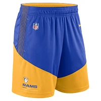 Men's Nike Royal/Gold Los Angeles Rams Sideline Primary Lockup Performance Shorts