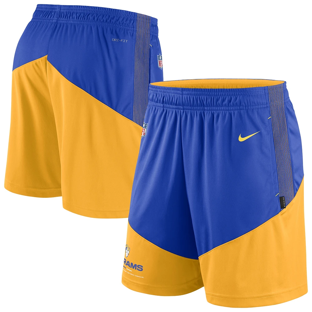 Short Nike Los Angeles Rams Sideline Primary Lockup Performance Royal/Or pour Homme