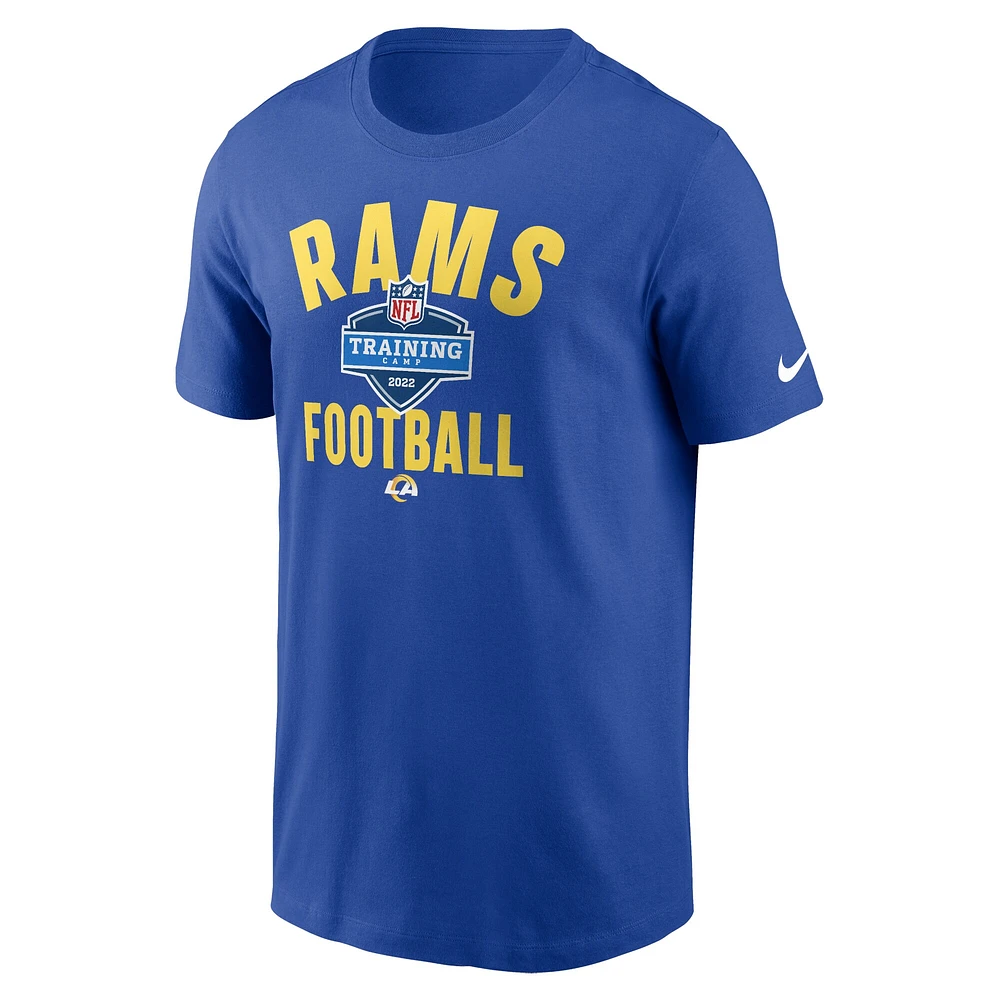 Men's Nike Royal Los Angeles Rams 2022 Training Camp Athletic T-Shirt