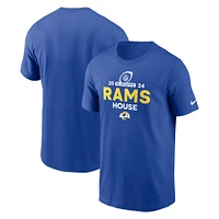 T-shirt Nike Royal Los Angeles Rams 2024 NFL Playoffs pour homme