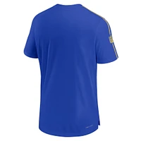 T-shirt Nike Royal Los Angeles Rams 2024 Sideline Coach UV Performance pour homme