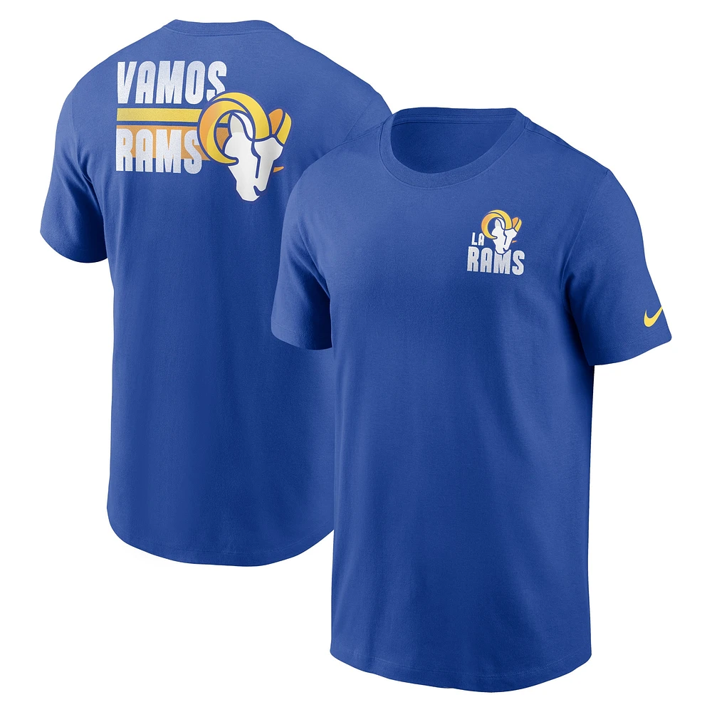 Men's Nike Royal Los Angeles Rams Blitz Essential T-Shirt