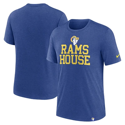 T-shirt tri-mélange Nike Royal Los Angeles Rams Blitz pour homme