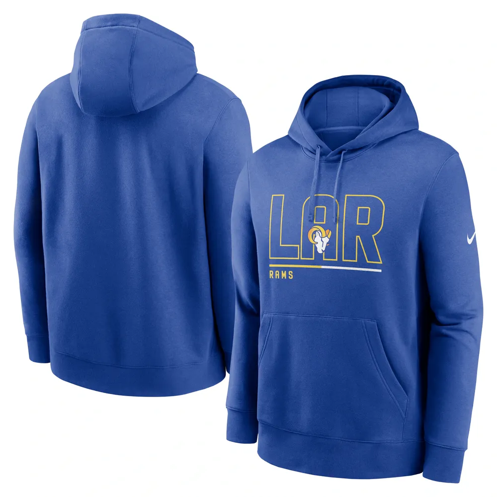 Sweat à capuche en molleton Nike Royal Los Angeles Rams City Code Club pour homme