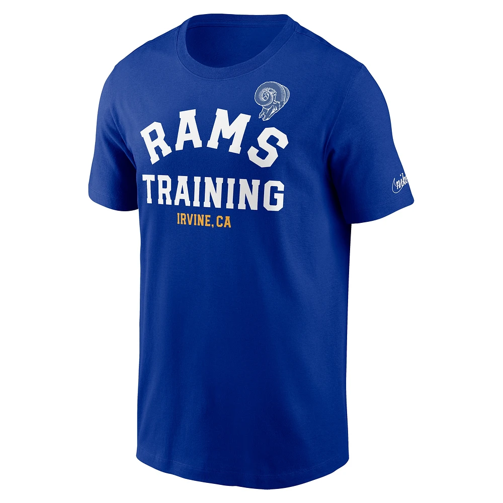 T-shirt d'entraînement classique Nike Royal Los Angeles Rams pour homme