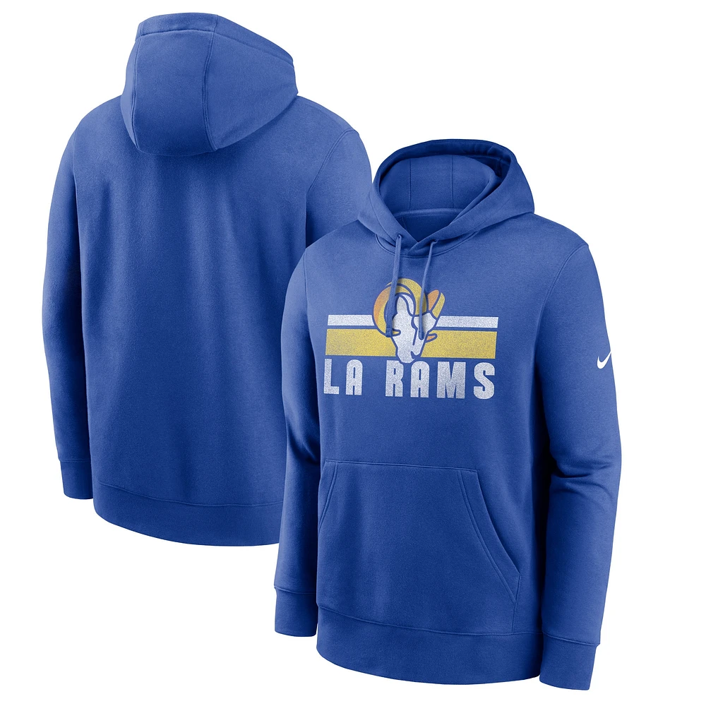 Sweat à capuche en polaire Nike Royal Los Angeles Rams Club pour homme