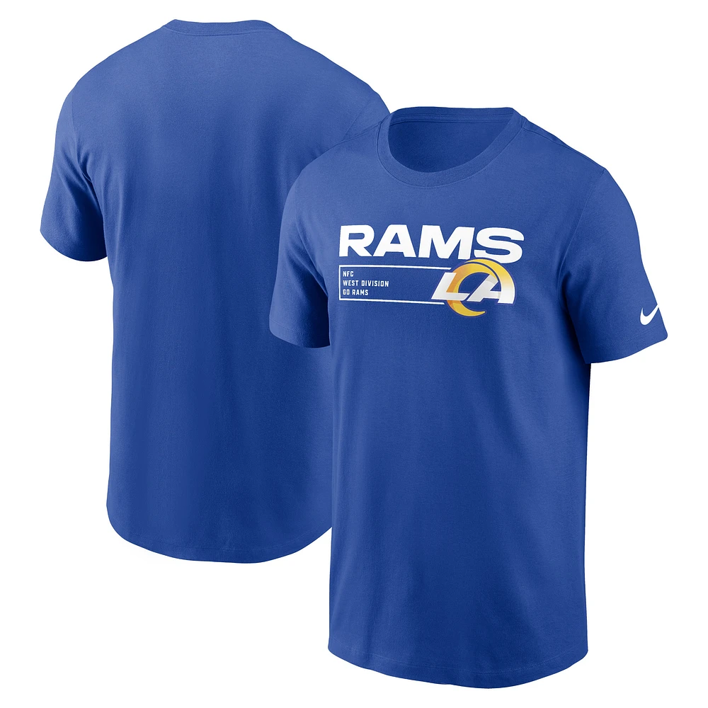 T-shirt essentiel Nike Royal Los Angeles Rams Division pour homme