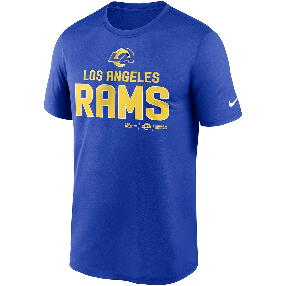 T-shirt Nike Royal Los Angeles Rams Legend Community Performance pour homme