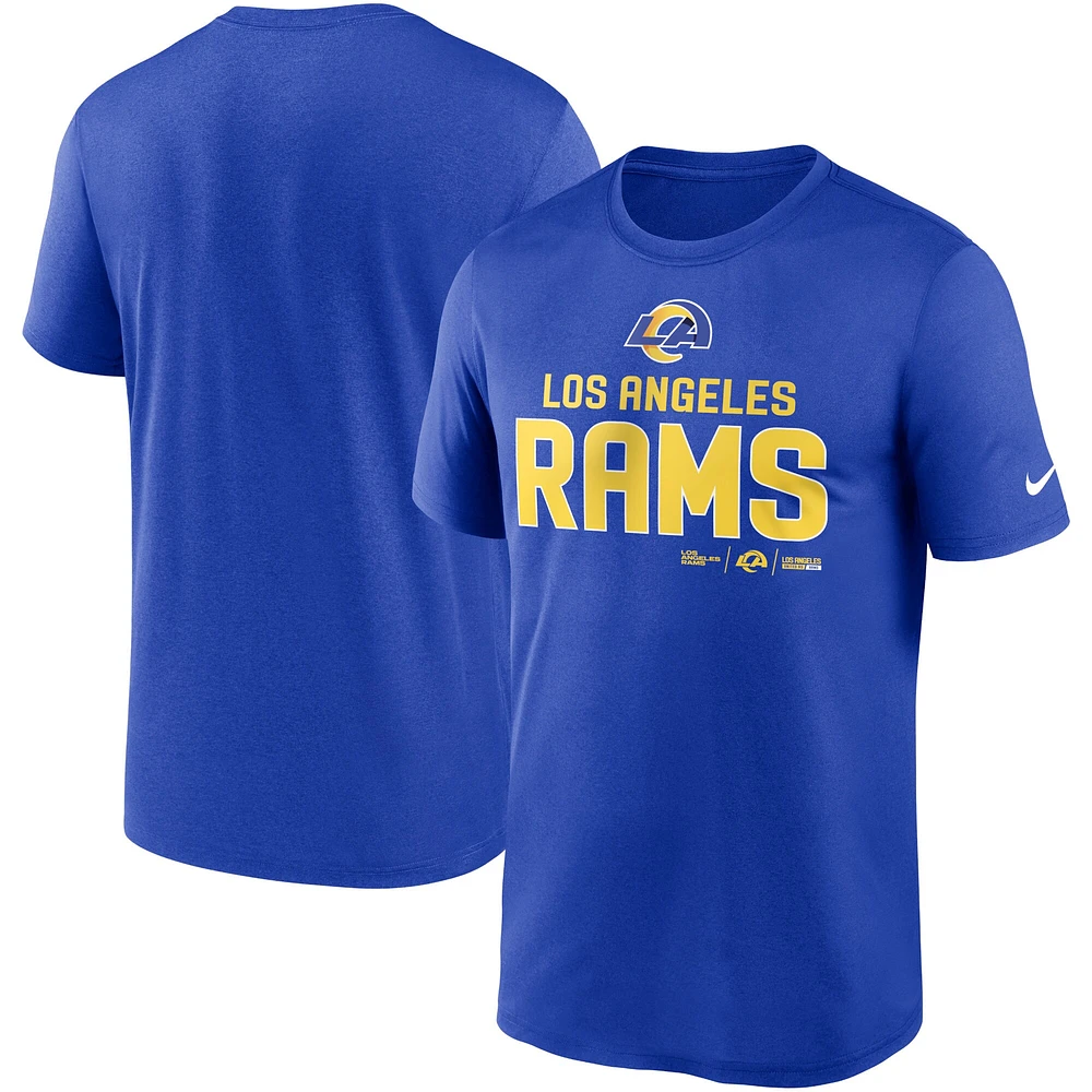 T-shirt Nike Royal Los Angeles Rams Legend Community Performance pour homme