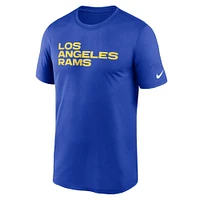 T-shirt Nike Royal Los Angeles Rams Legend Wordmark Performance pour homme