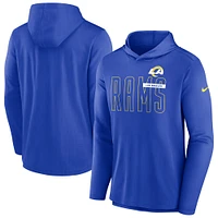 Men's Nike Royal Los Angeles Rams Lightweight Performance Hooded Long Sleeve T-Shirt