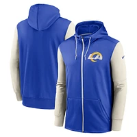 Sweat à capuche entièrement zippé Nike Royal Los Angeles Rams Performance pour homme