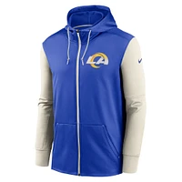 Sweat à capuche entièrement zippé Nike Royal Los Angeles Rams Performance pour homme