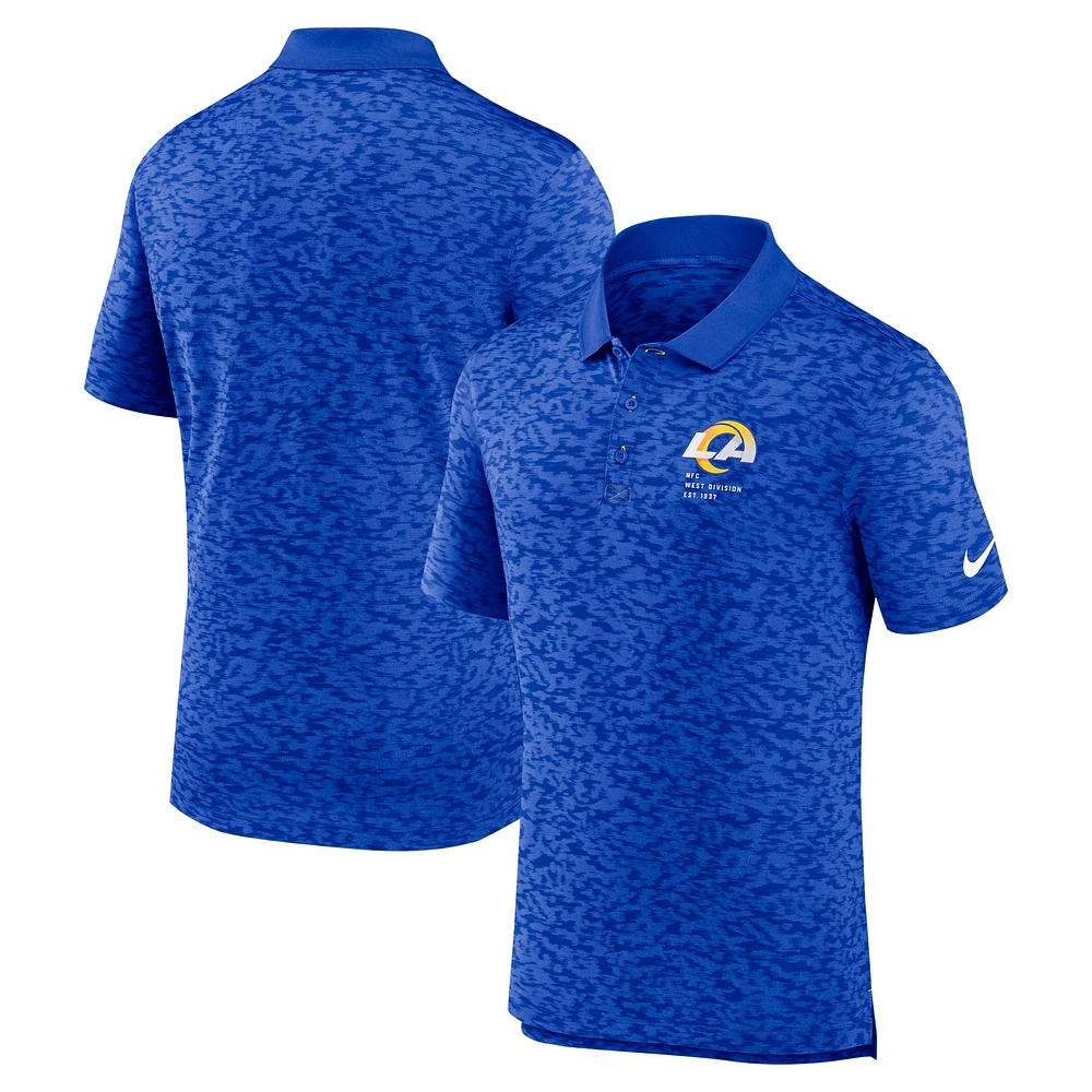 Polo Nike Royal Los Angeles Rams Fashion Performance en piqué pour homme