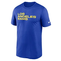 T-shirt Nike Royal Los Angeles Rams Primetime Legend Wordmark Performance pour homme