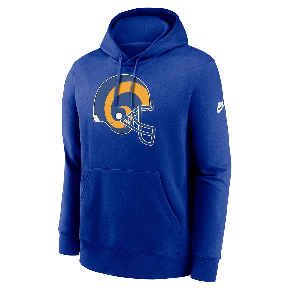 Men's Nike Royal Los Angeles Rams Rewind Club Logo Pullover Hoodie